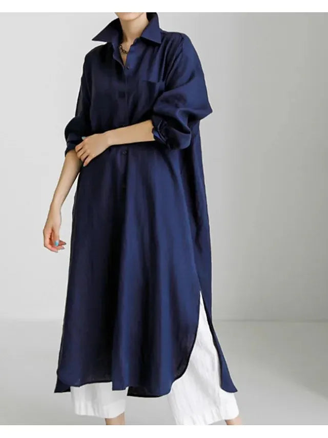 Women's Cardigan Cotton And Linen Half Sleeve Dress Women